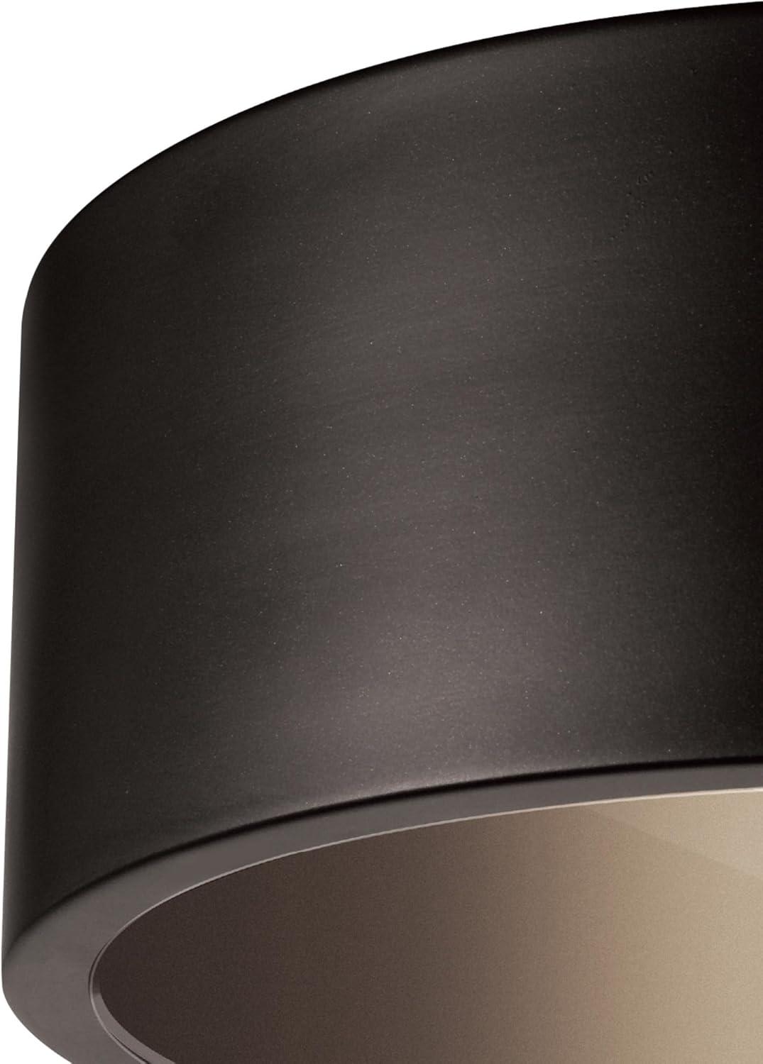 1 Light Teagan Outdoor Indoor Flush Mount Ceiling Dark Bronze - Globe Electric: ETL Listed, Glass Shade, Metal Body