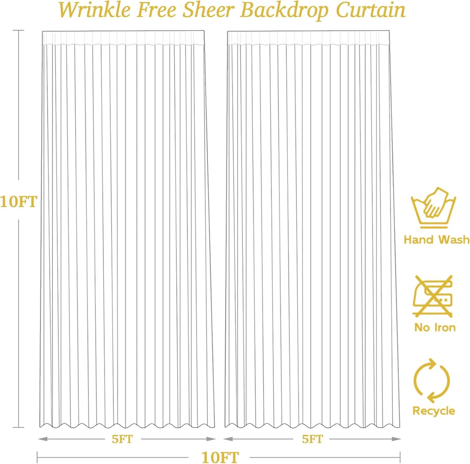 10x10ft White Backdrop Curtain for Parties Wrinkle Free Wedding Baby Curtain Backdrops for Birthday Party