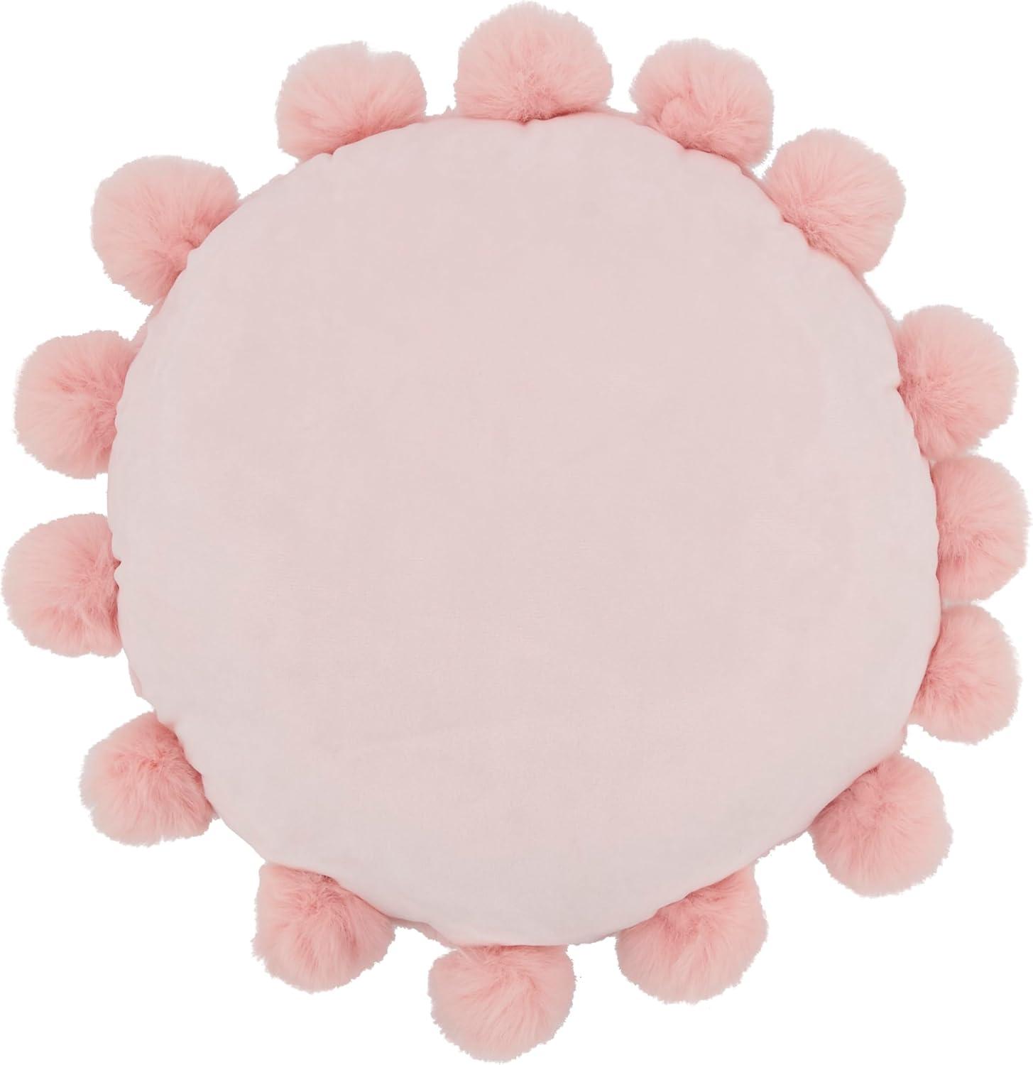 Saro Lifestyle Posh Faux Bunny Fur Pom Pom Poly Filled Throw Pillow