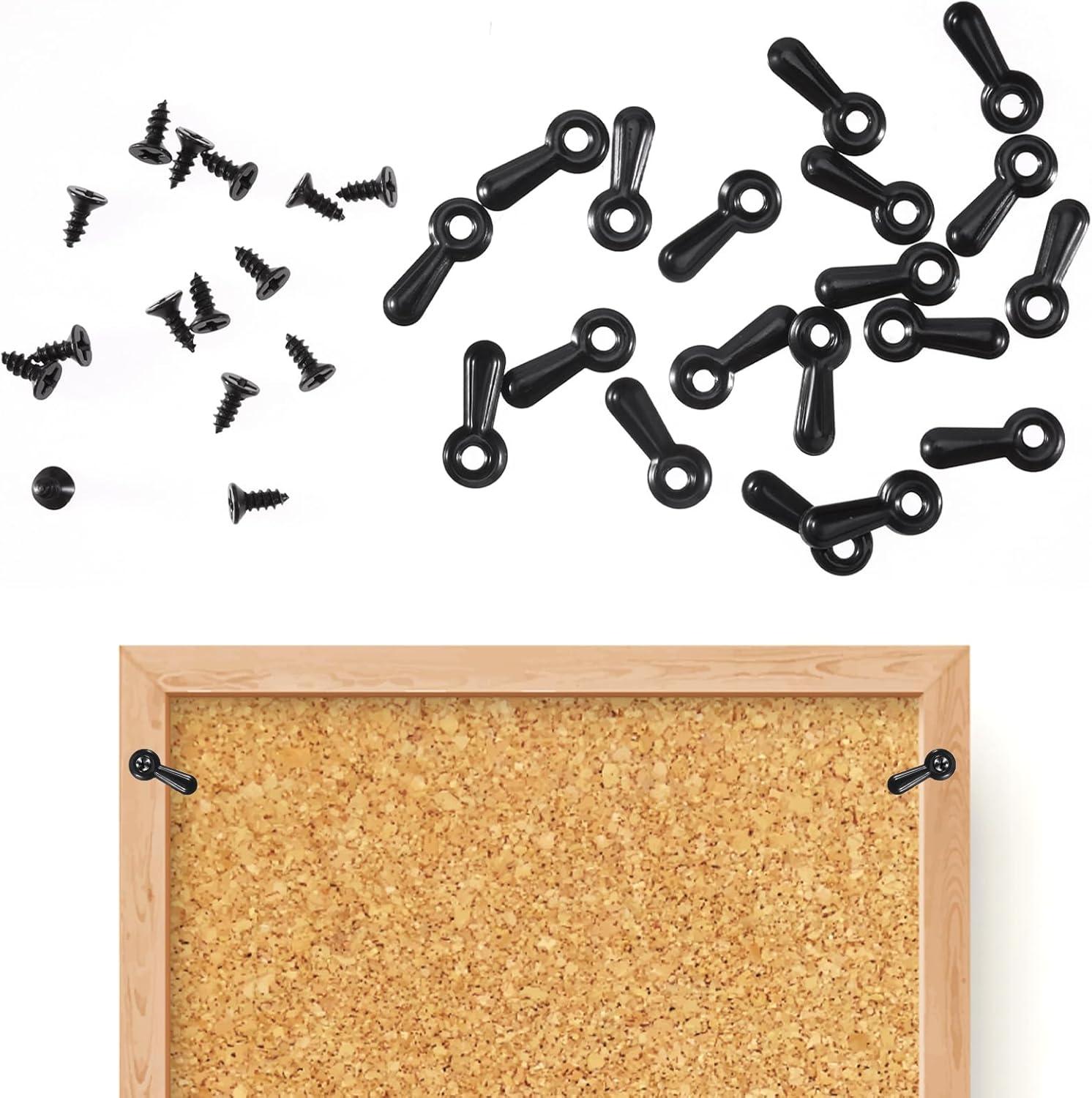 Uxcell 100Pcs Photo Frame Turn Button Fasteners 100Pcs Screws Picture Frame Backing Clips for Hanging Pictures, Black