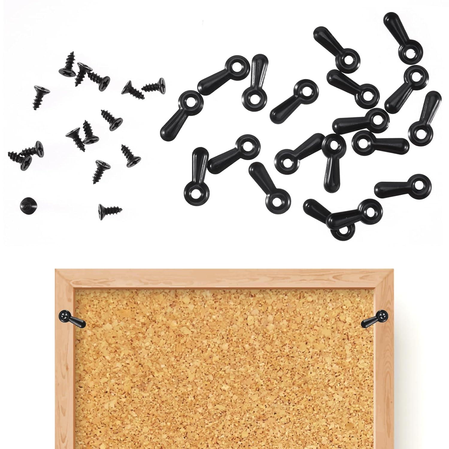 Uxcell 100 Uds. Sujetadores con Botones Giratorios para Marco de Fotos, 100 Uds., Tornillos, Clips de Respaldo para Marco de Fotos para Colgar, Negro