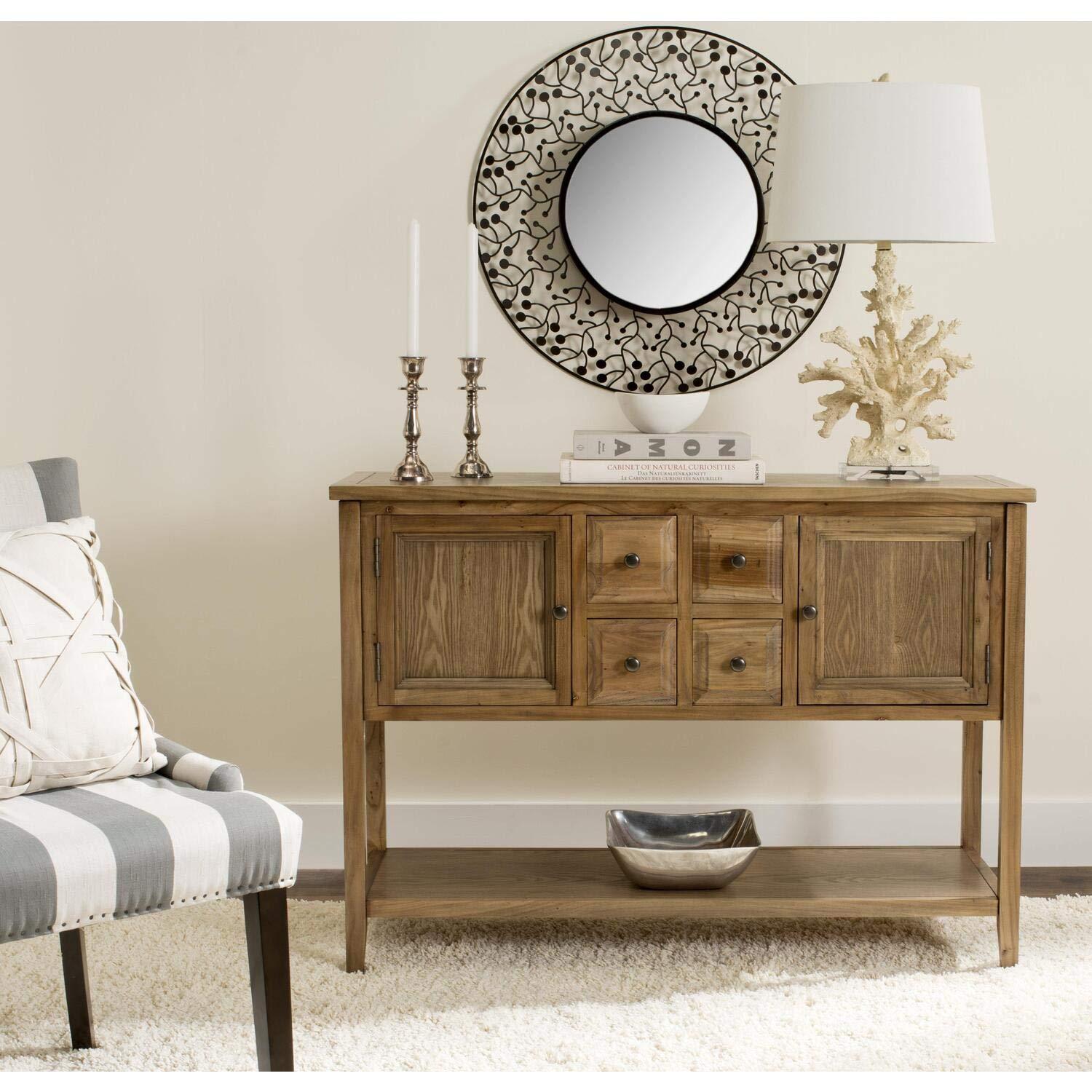 Charlotte Sideboard - Black/Oak Top - Safavieh.
