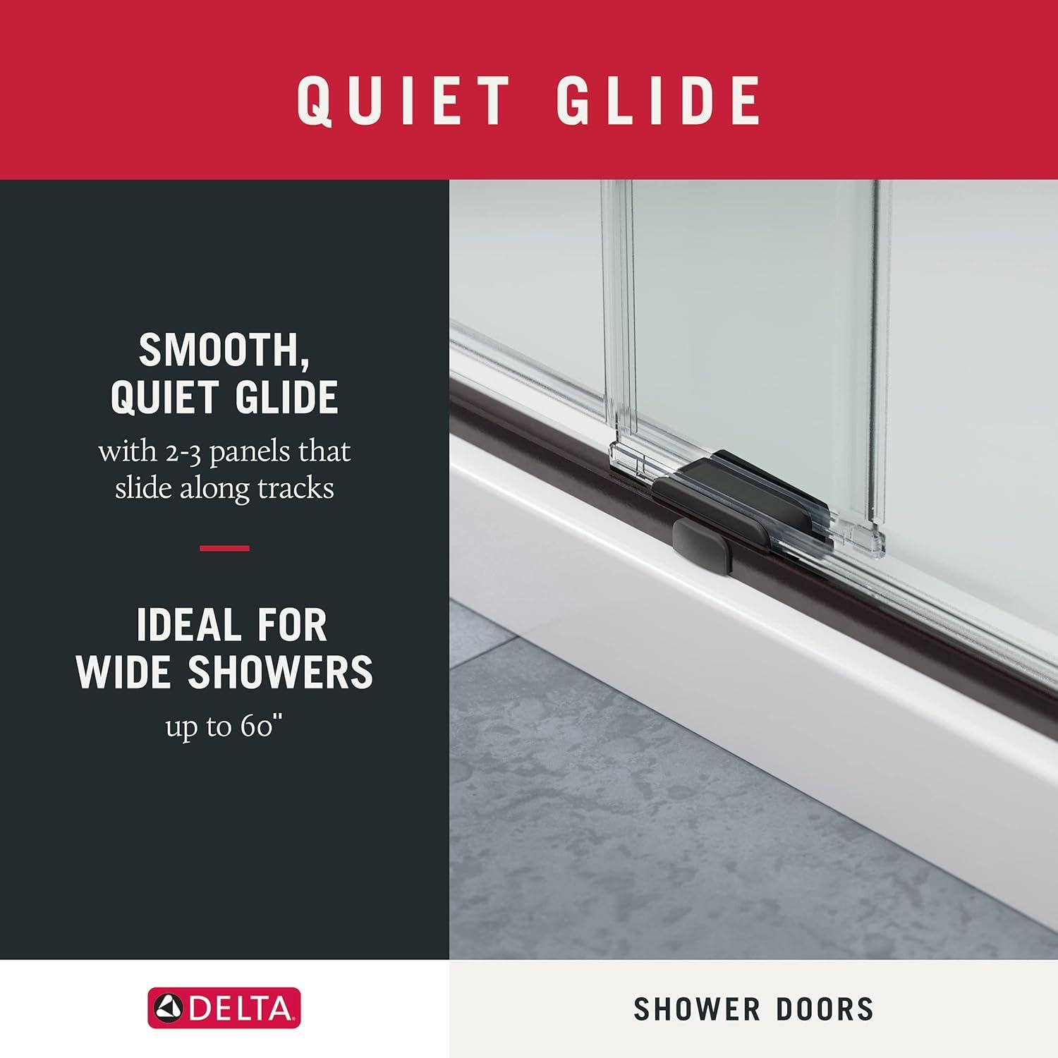 Delta Sdes860-R Commix 76" High X 60" Wide Sliding Frameless Shower Door - Nickel