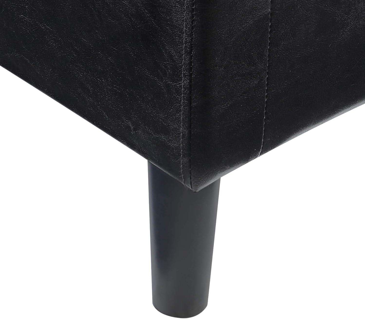 Convenience Concepts Take a Seat Churchill Accent Chair with Ottoman, Black Vegan Leather