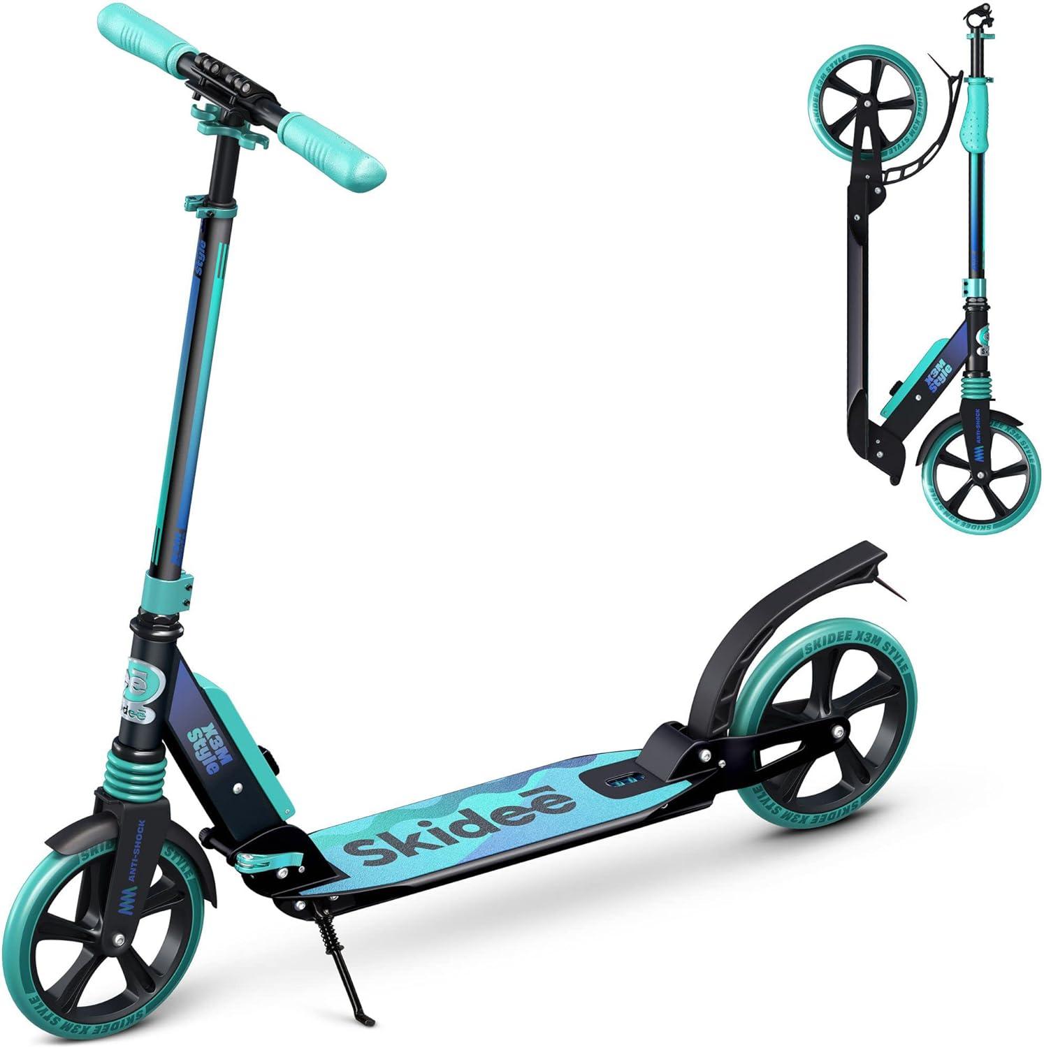 Skidee Scooter for Kids, Teens, Adults, 4 Adjustment Levels, Handlebar Up to 41 Inches, Red