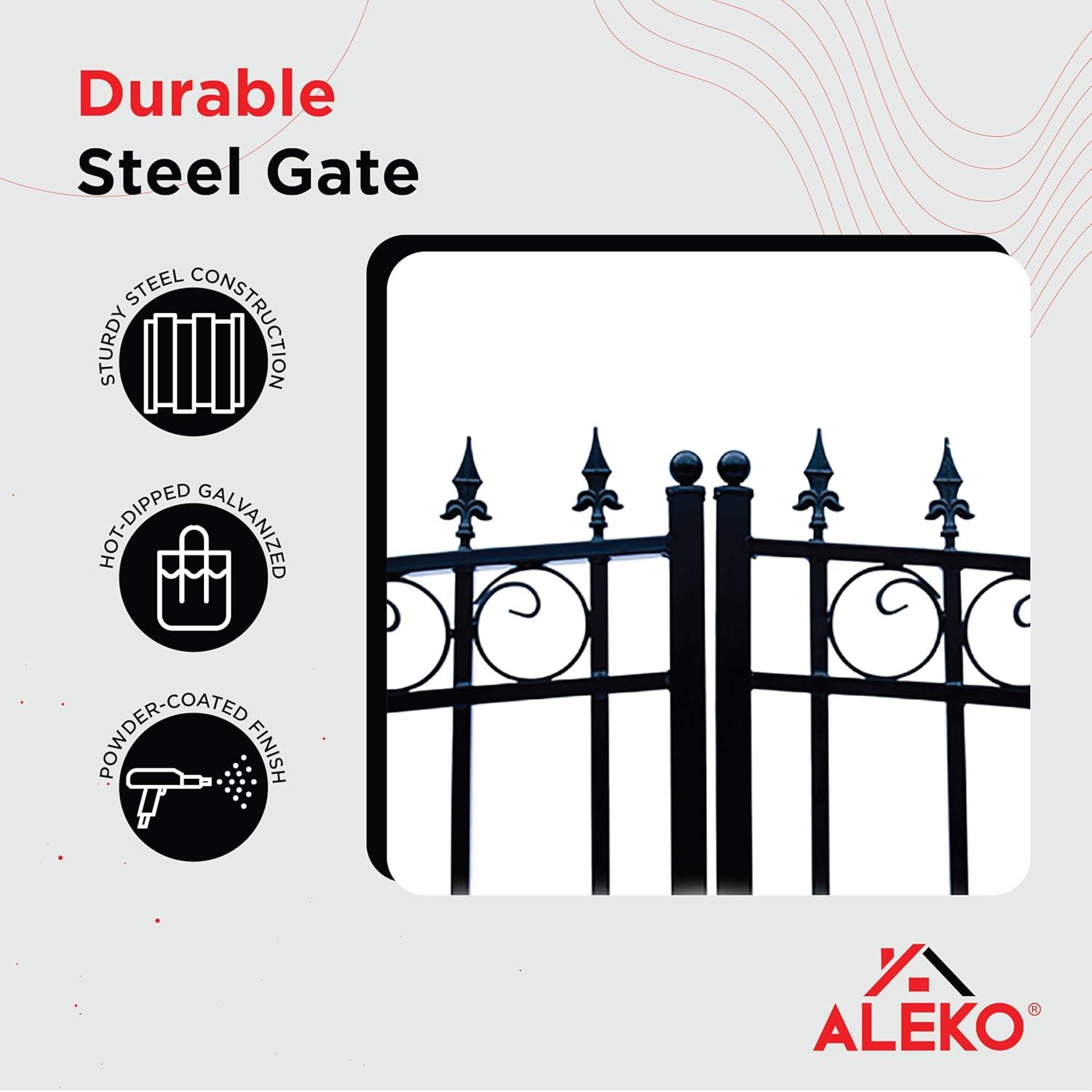 ALEKO Steel Dual Swing Driveway Gate - LONDON Style