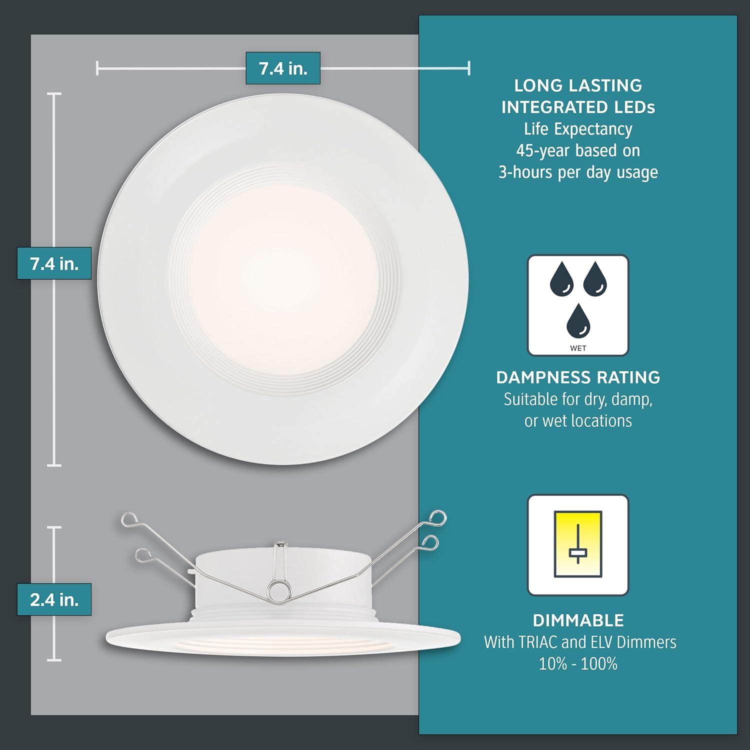 White LED Recessed Ceiling Light with Adjustable Color Temperature