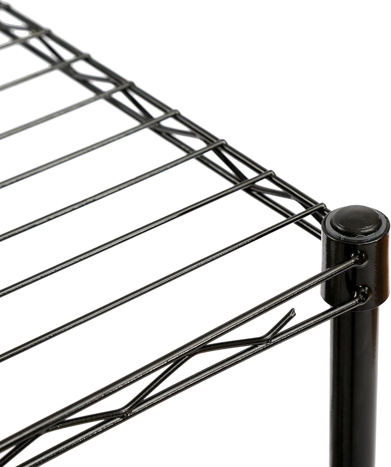 HOMEFORT 5-Tier Wire Shelving 5 Shelves Unit Metal Storage Rack Durable Organizer Perfect for Pantry Closet Kitchen Laundry Organization in Black,21”Wx14”Dx61”H