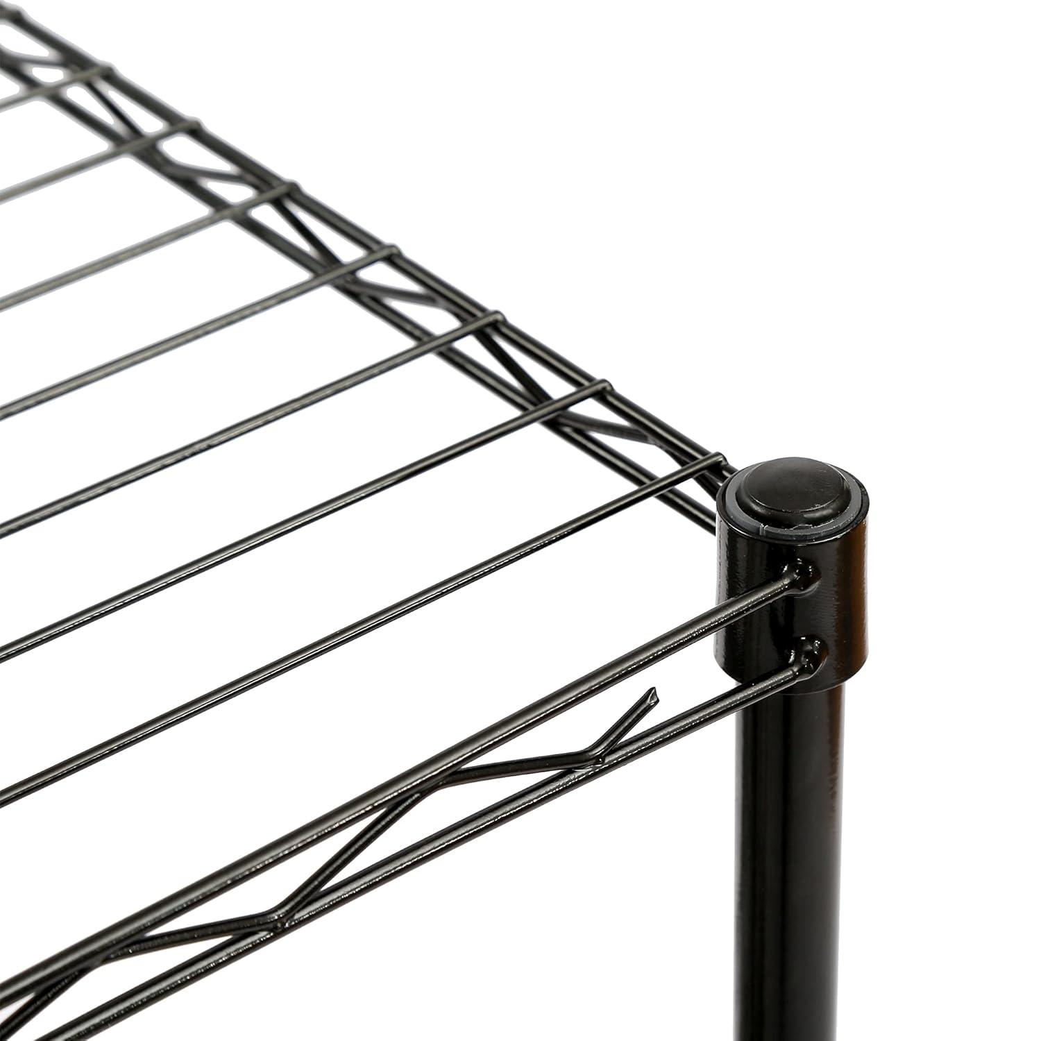 HOMEFORT 5-Tier Wire Shelving 5 Shelves Unit Metal Storage Rack Durable Organizer Perfect for Pantry Closet Kitchen Laundry Organization in Black,21”Wx14”Dx61”H