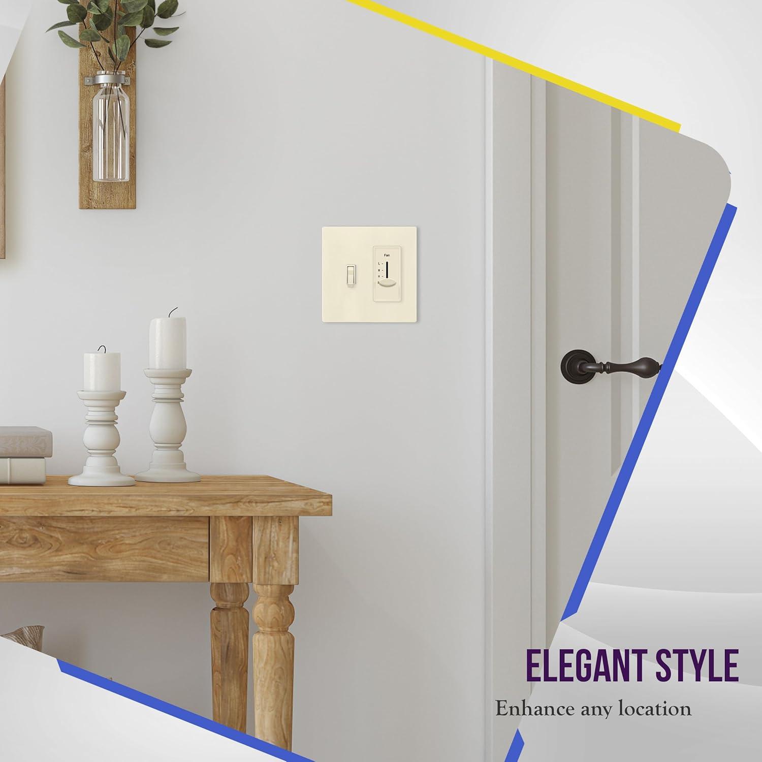 Light Almond Polycarbonate Double Gang Toggle Switch Plate