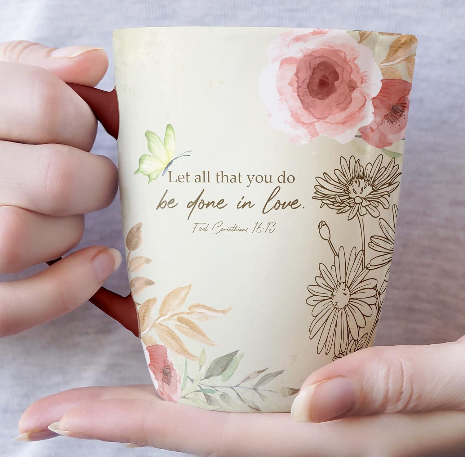 BTaT- Christian Coffee Cups, Set of 6, 12oz, Bible Verse Mugs, Inspirational Set for Women, Scripture Coffee Cups, Christian Gifts