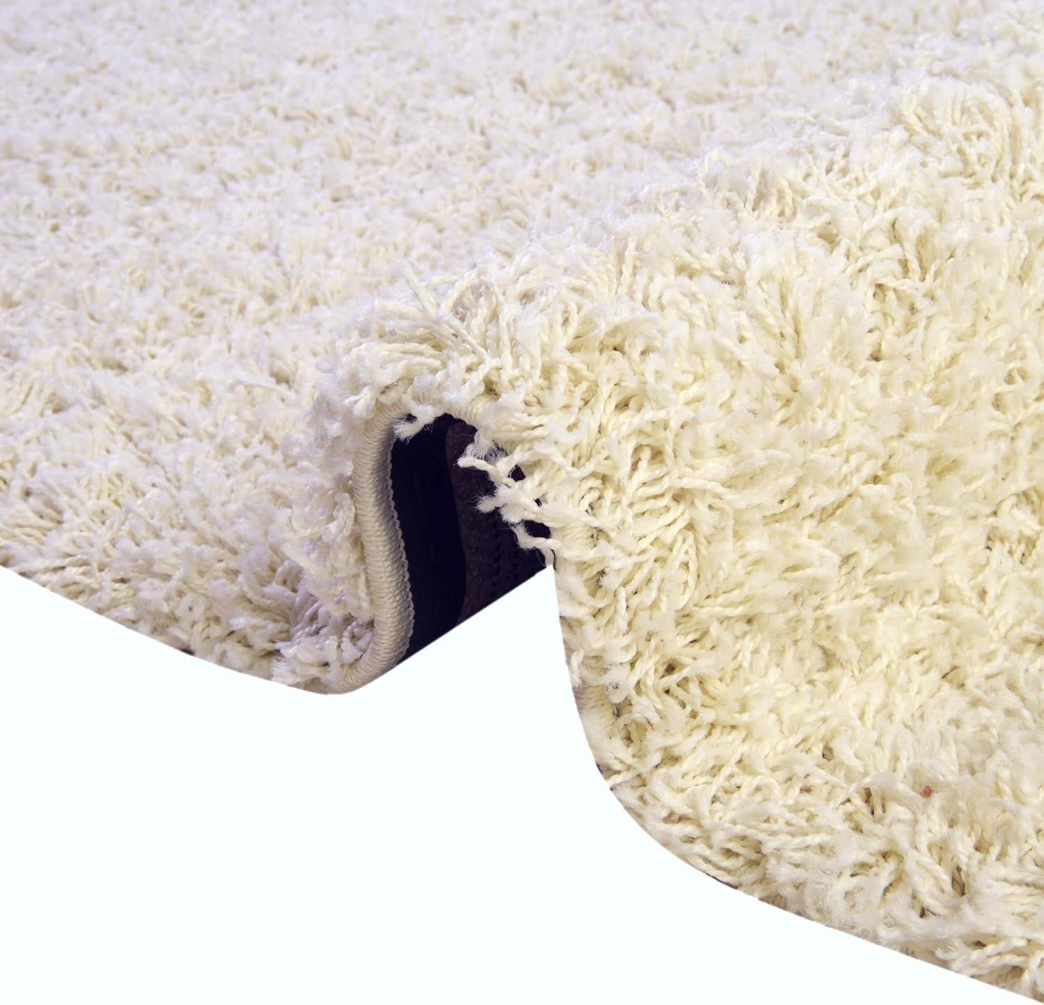 Unique Loom 4' 1 x 6' 1 Solid Shag Pure Ivory Area Rug