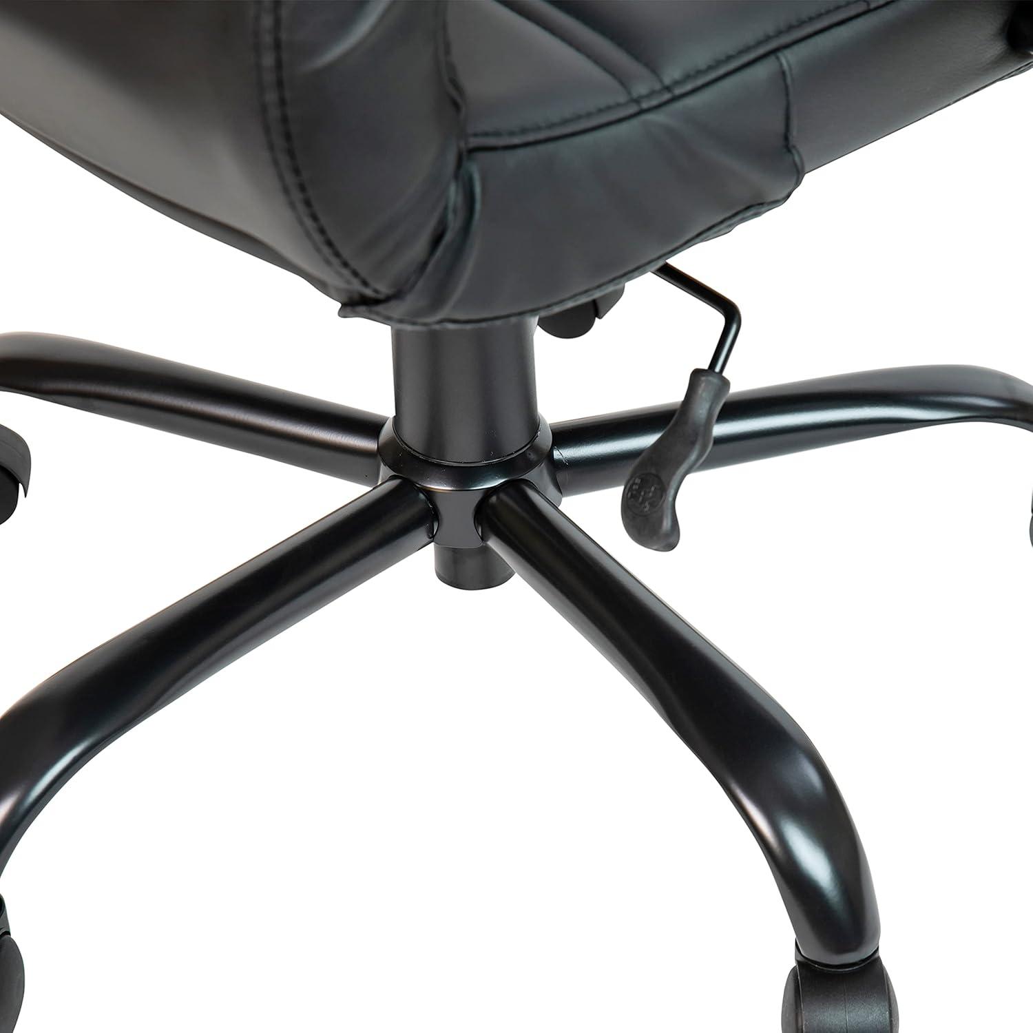 Flash Furniture High Back Black LeatherSoft Executive Swivel Office Chair with Black Frame and Arms