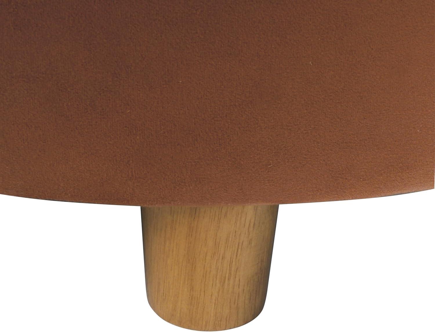 Tufted Round Storage Ottoman Spice Velvet - HomePop
