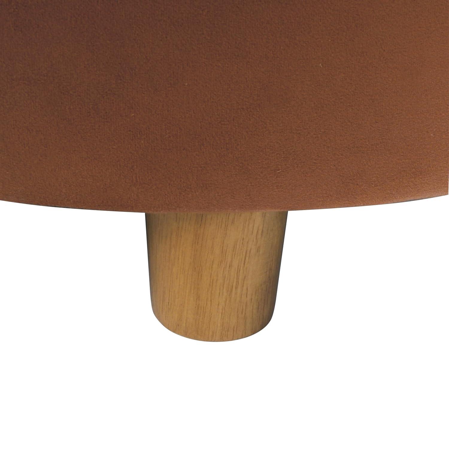 Tufted Round Storage Ottoman Spice Velvet - HomePop