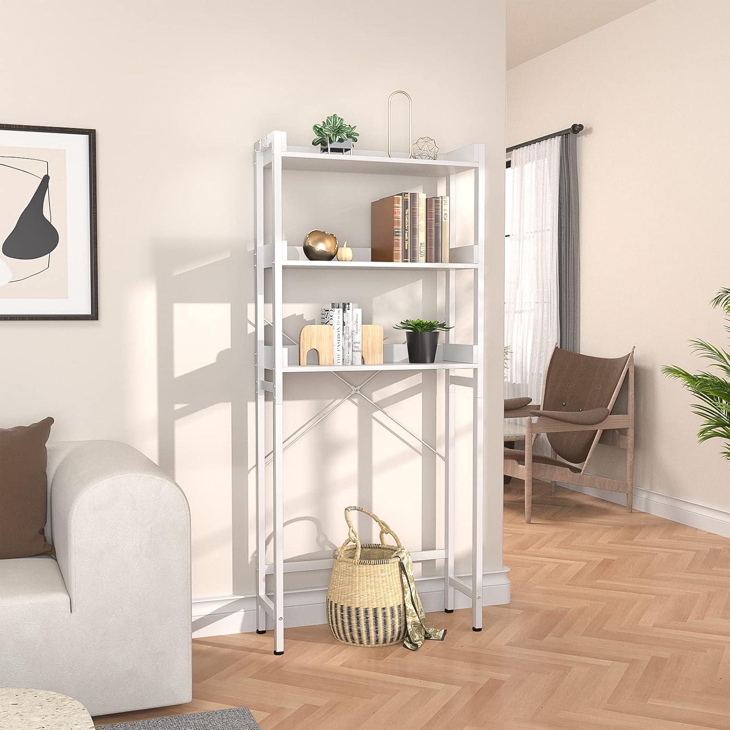 Lorelia Over The Toilet Storage Shelf 3-Tier Bathroom Shelves Over Toilet Shelves White