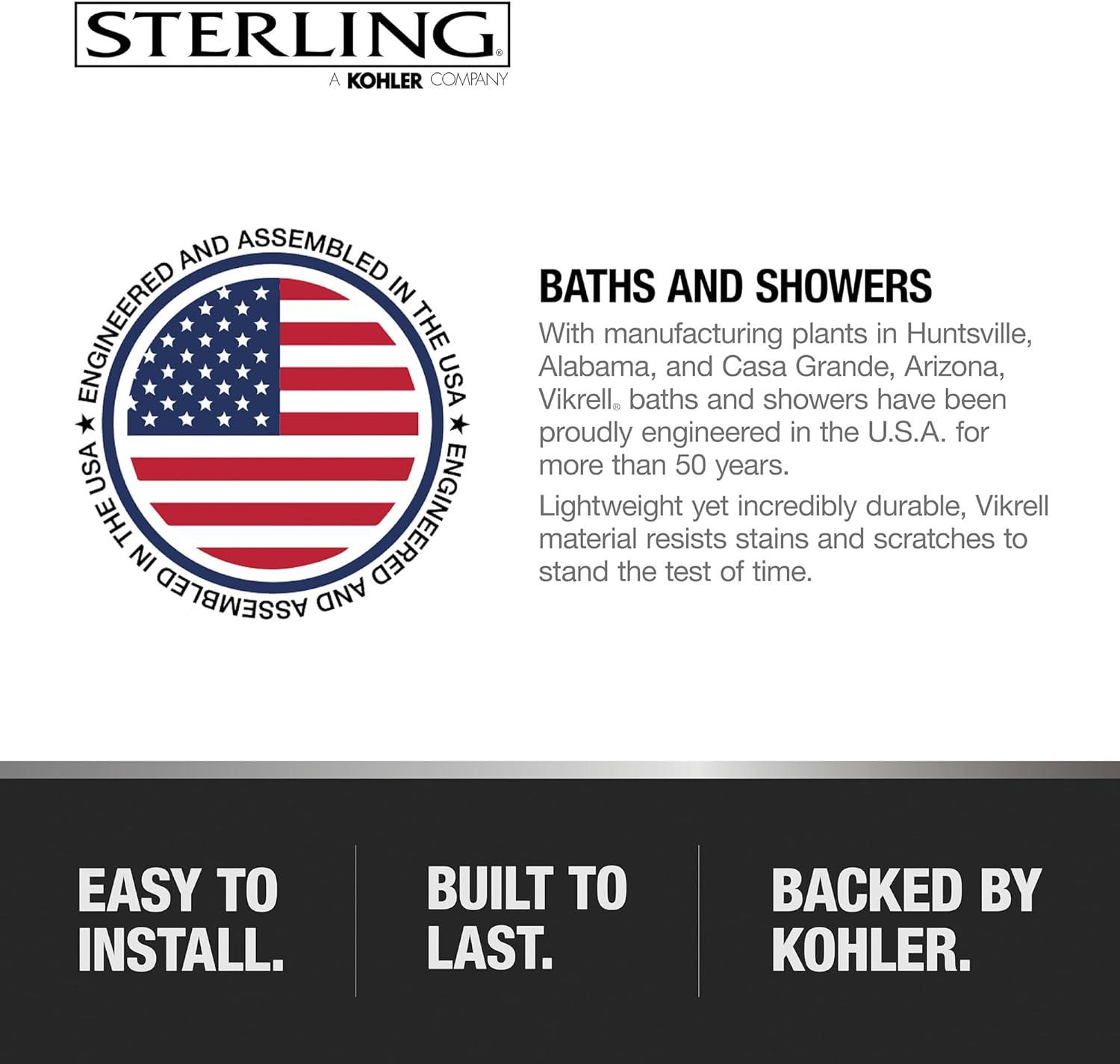 Ensemble 32 in. x 60 in. x 74 in. Bath and Shower Kit with Right-Hand Drain in White