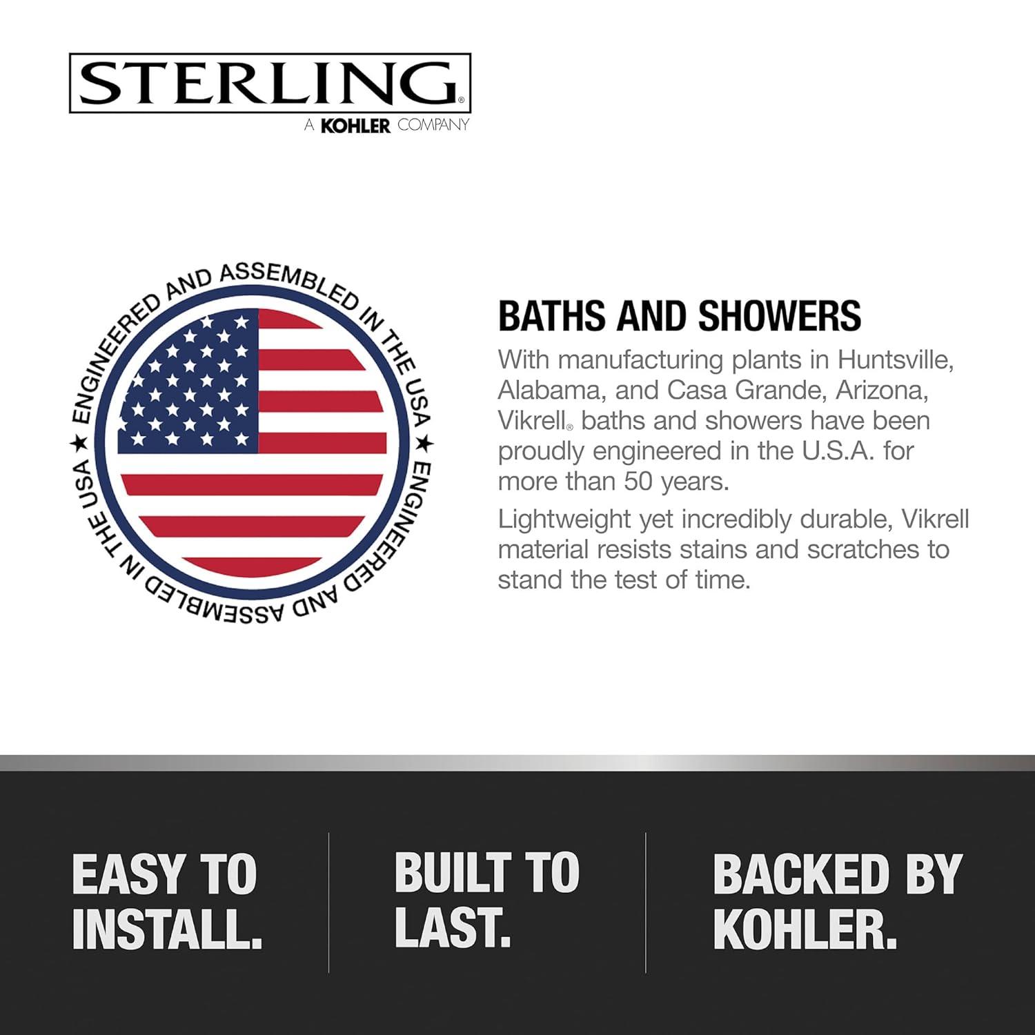 White Vikrell Bathtub Shower Combination Kit with Shelves