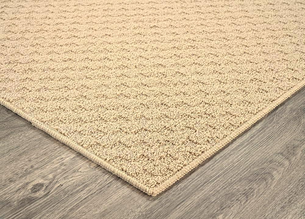 Garland Rug Town Square Tan Kitchen Rug Set, 2 Piece Sliced Set (18"x28" Sliced, and 18"x28")