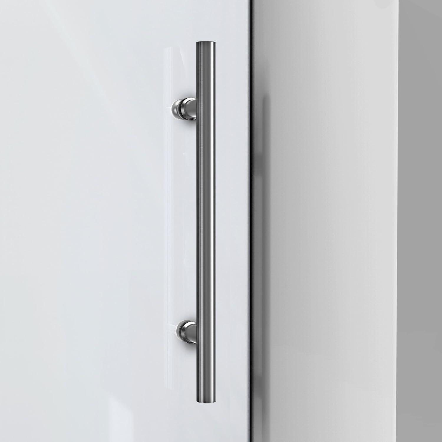 Enigma-XO Frameless Sliding Shower Door with Polished Stainless Steel Hardware