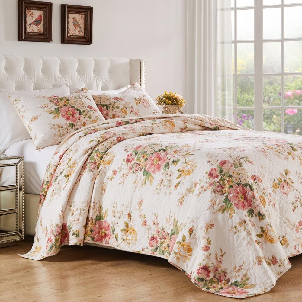 Greenland Home Fashions Grace Shabby Chic Floral Quilt Bedding Set