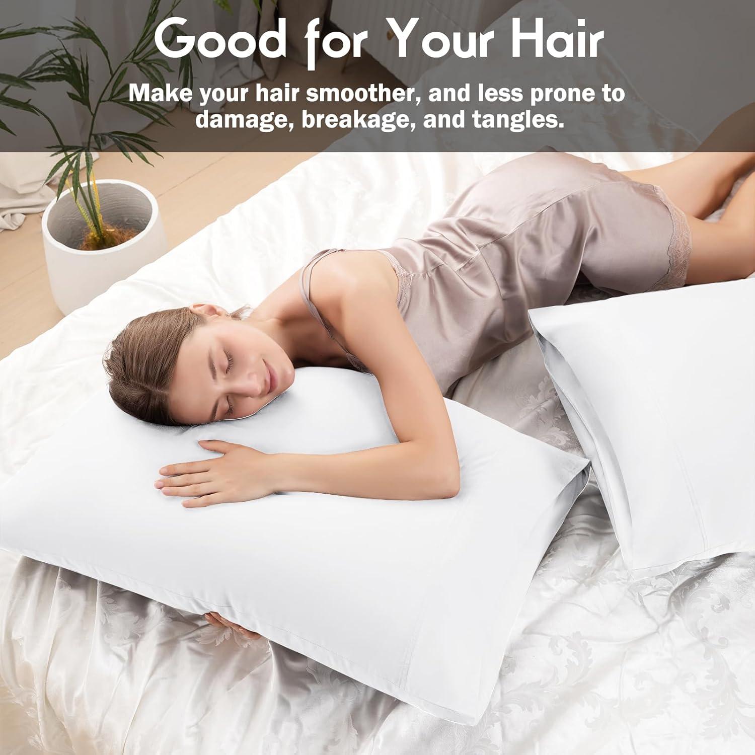 Bedsure Bedsure Pillow Cases Queen Size Set Of 2 - Polyester & Rayon Derived From Bamboo Cooling Pillowcase, Breathable, Soft And Wrinkle-Free Pillow Covers With Envelope Closure, Gifts, 20X30 Inches