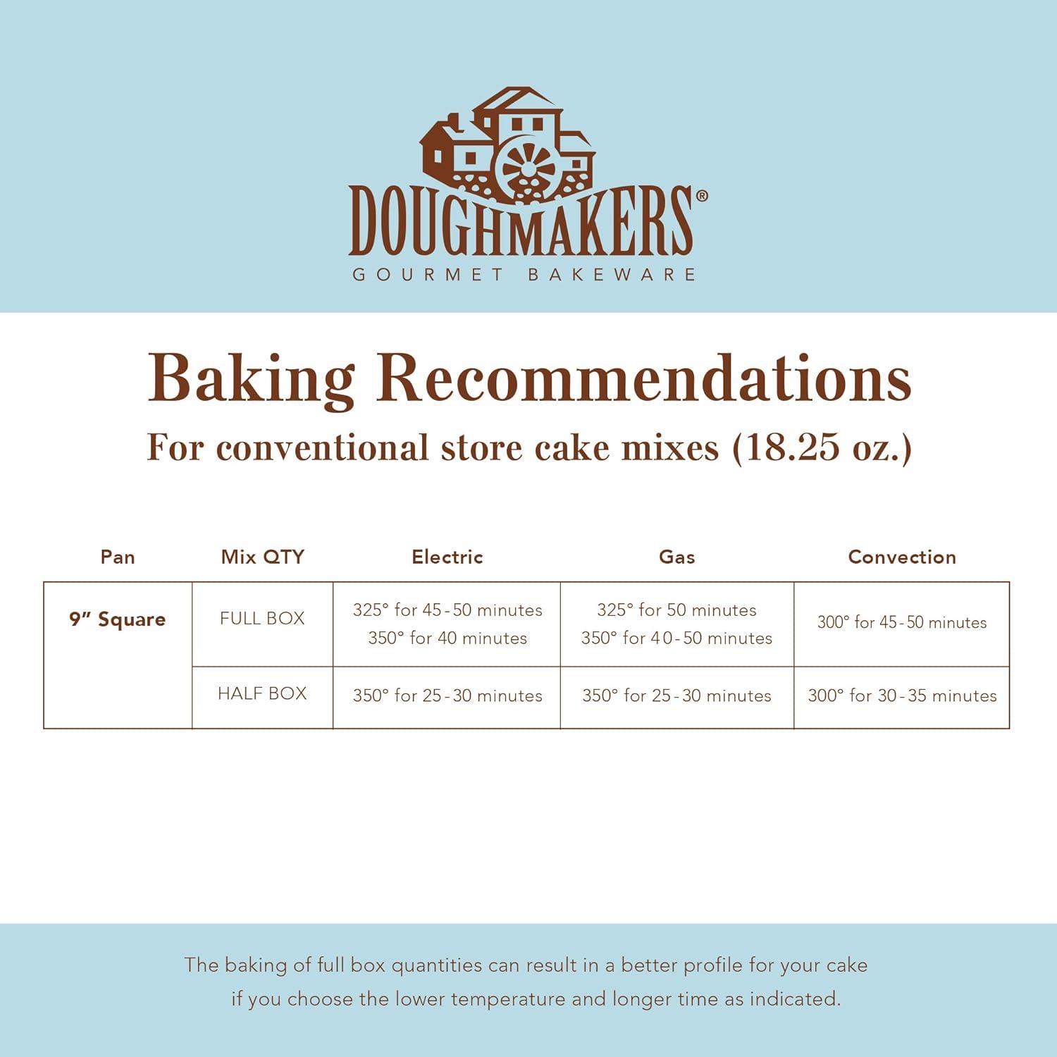 Doughmakers 10'' Aluminum Non-Stick Square Cake Pan