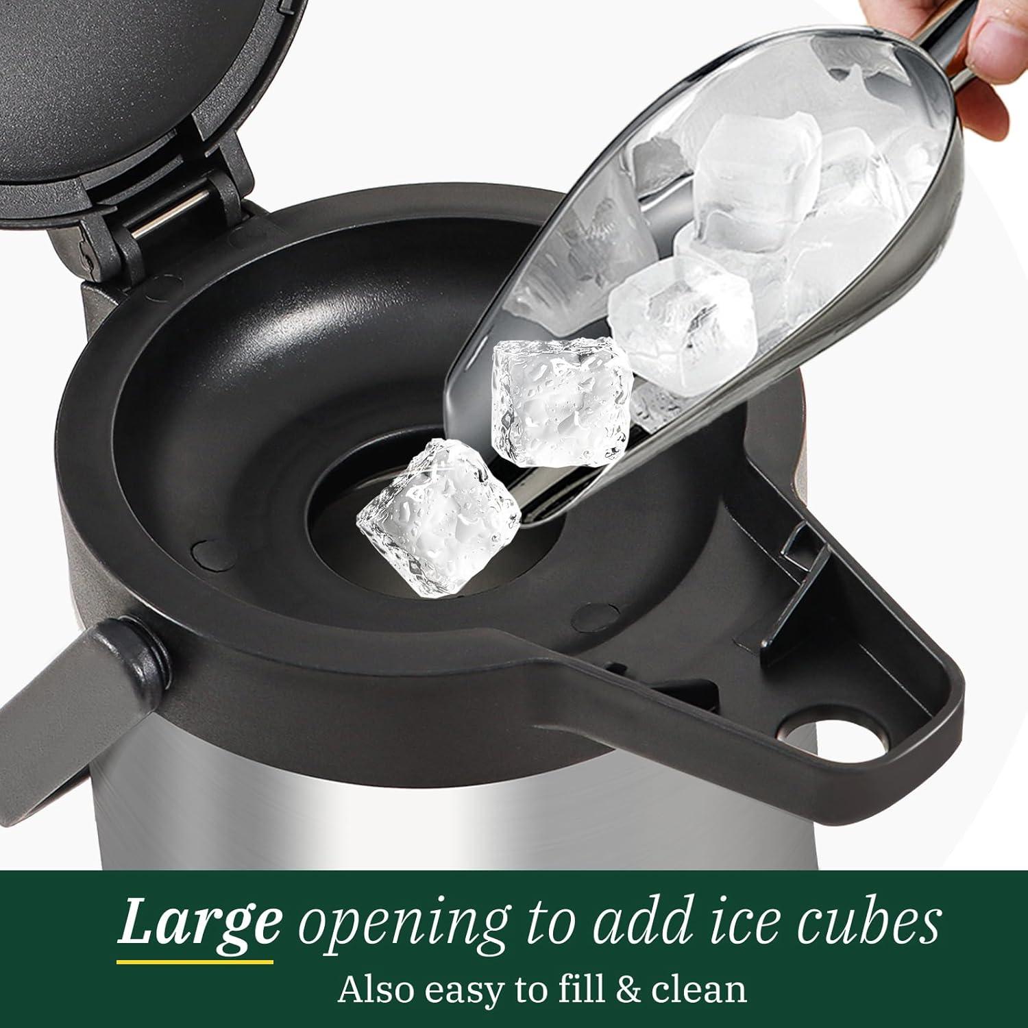 Airpot Coffee Carafe for Keeping Hot - 102 OZ/ 3L Large Coffee Dispenser with Pump - Insulated Stainless Steel Thermos Urn for Hot Drinks Water Tea Chocolate - Thermal Beverage Dispenser for Parties