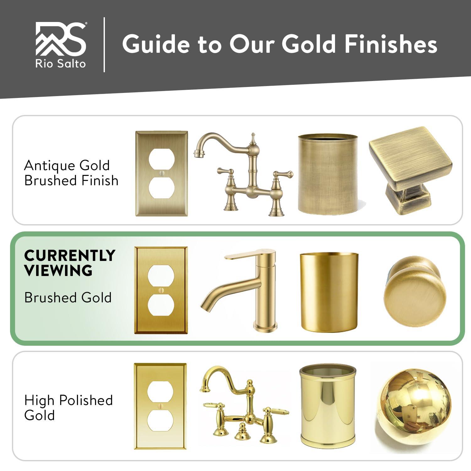 Brushed Brass Double Toggle Light Switch Cover Plate