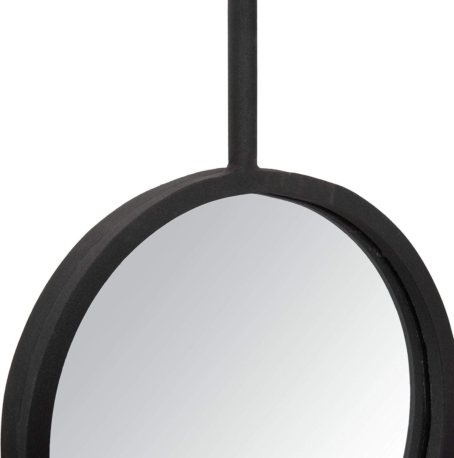 Contemporary 42" Oval Black Wood Accent Mirror