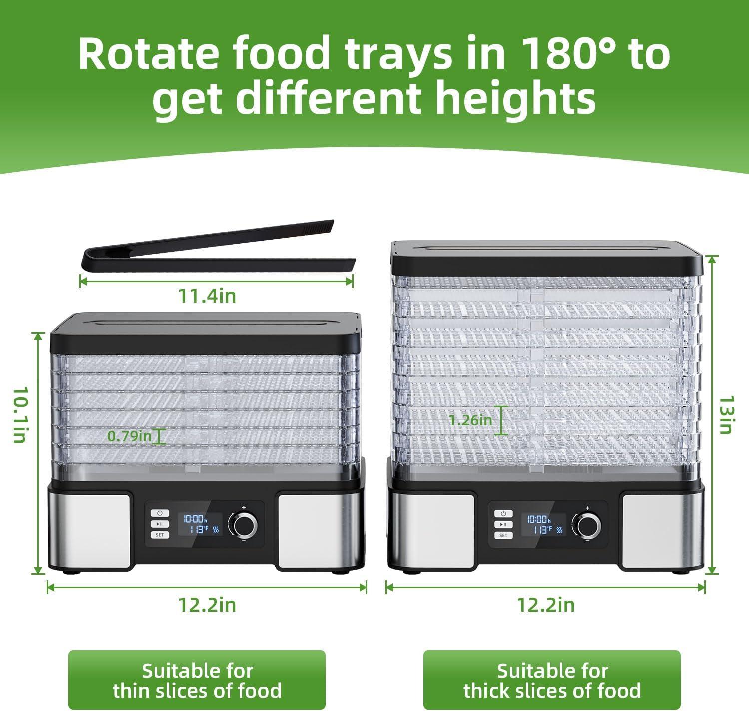 MASTER CRAFT WINDOW AND DOOR Food Dehydrator Machine Dryer For Jerky: Stainless Steel Dehydrater For Fruit Herb - Digital Food Drier For Meat Beef Dehydration
