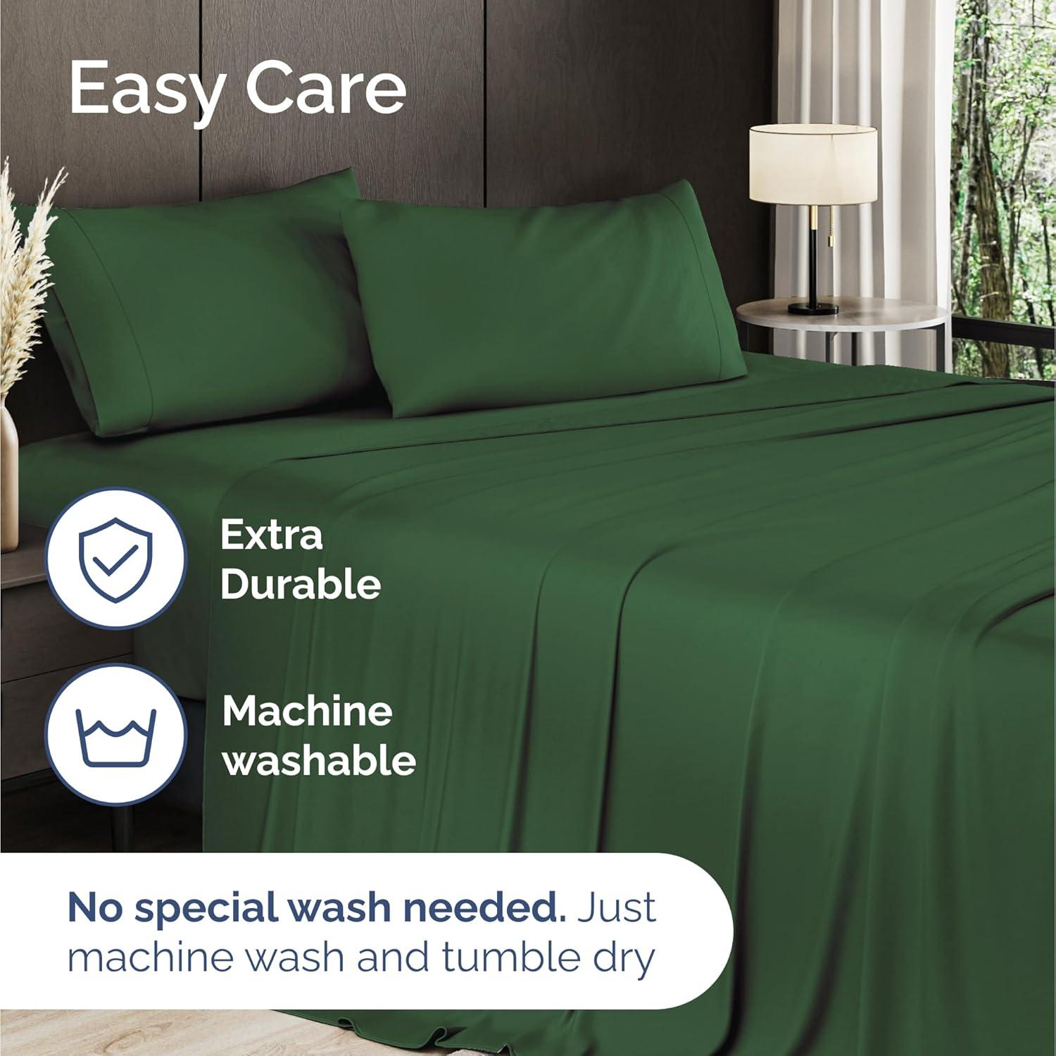 CGK Linens Premium Rayon From Bamboo 4 Piece Deep Pocket Ultra Soft & Cooling Sheet Set