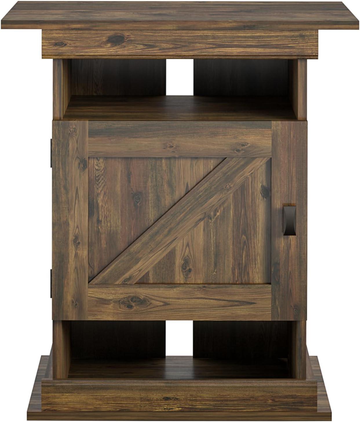 Farmington Rustic Brown Aquarium Stand with Storage