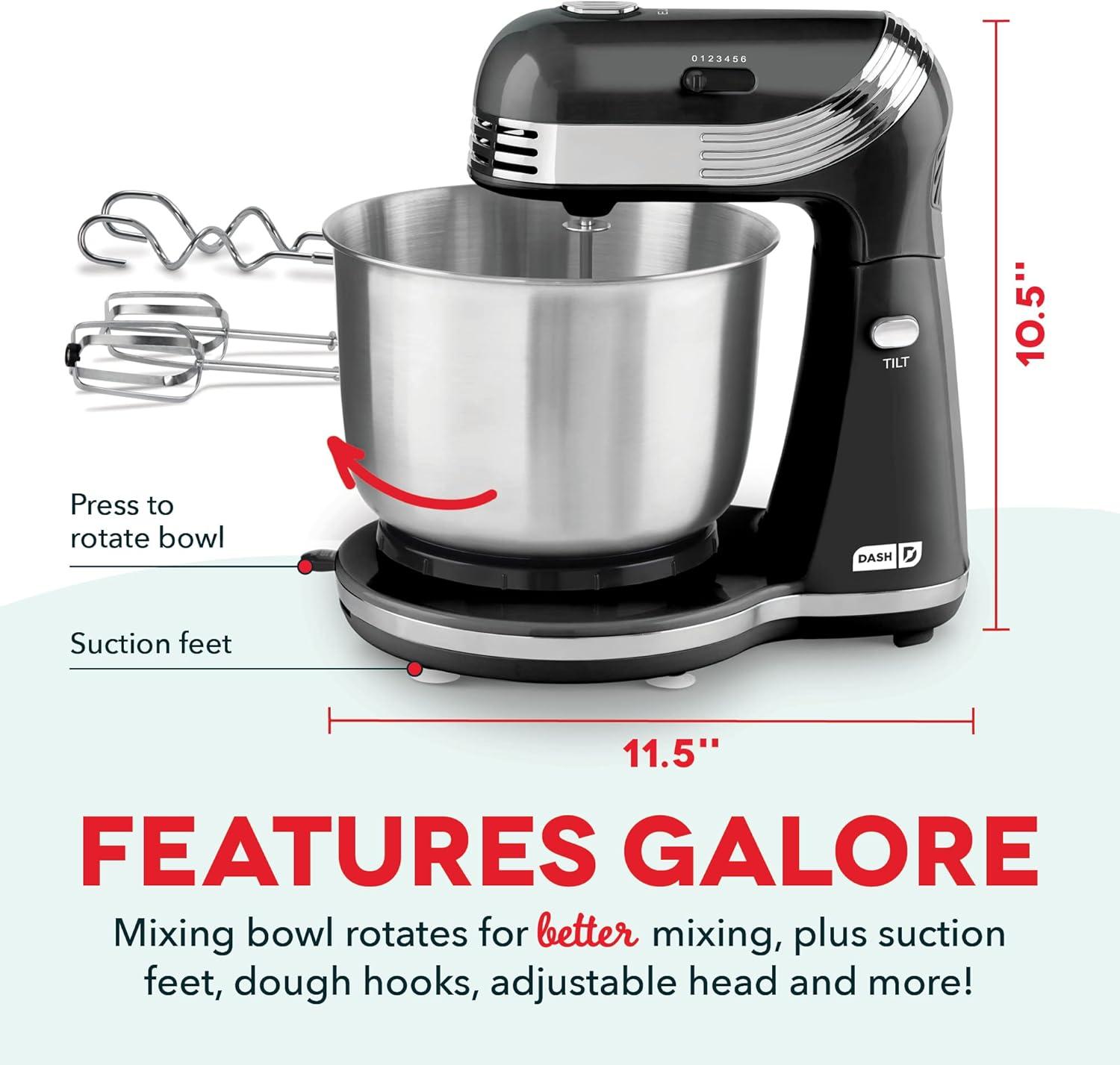 DASH Dash Mixers 6 Speed 2.5 Qt. Stand Mixer DCSM250BK