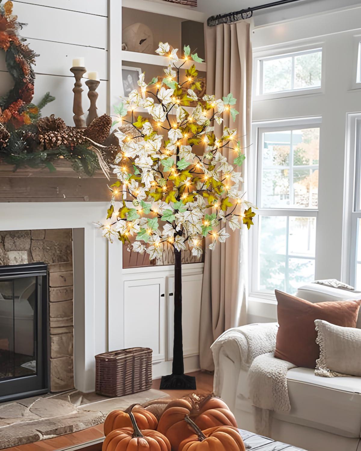 The Holiday Aisle® 6FT Fall Light Up Tree with 96 LEDs Lights