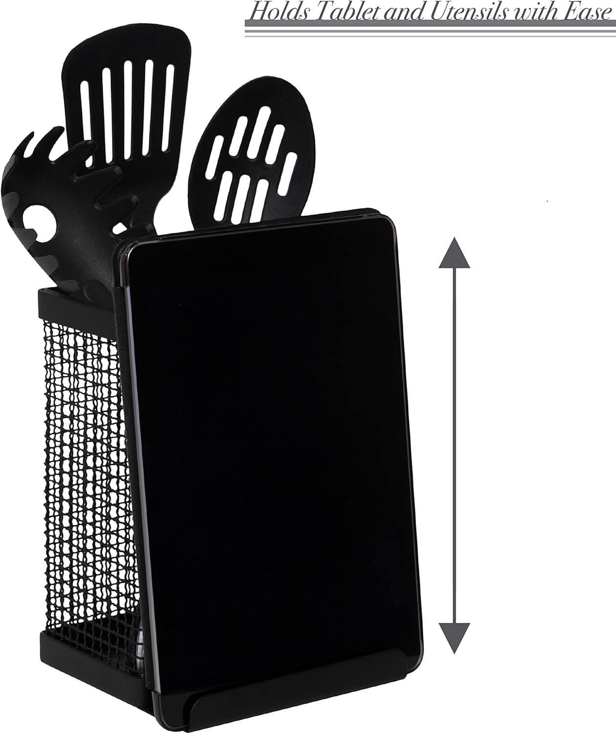 Kitchen Details Industrial Collection Tablet and Utensil Holder in Matte Black