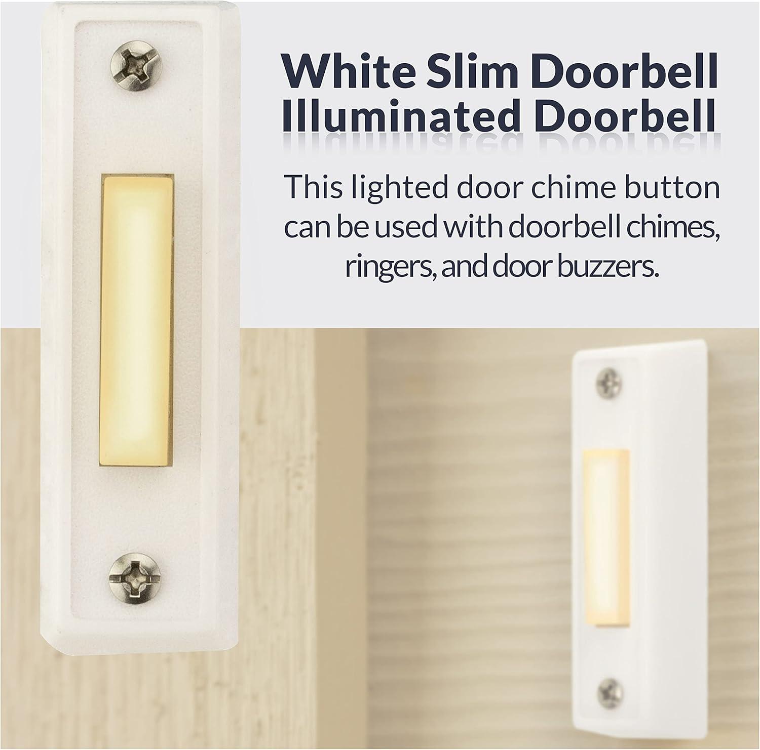 Newhouse Hardware White Doorbell replacement button