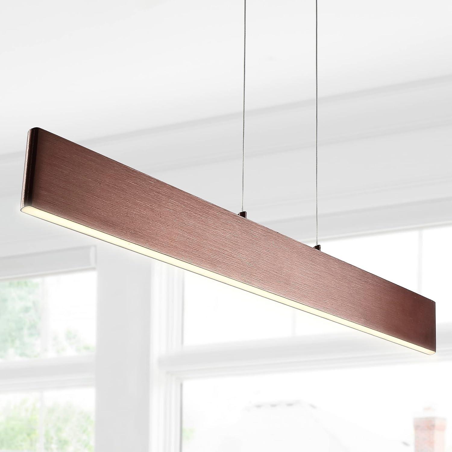 Draper 40" Dimmable Adjustable Integrated LED Metal Linear Pendant, Anodized Bronze