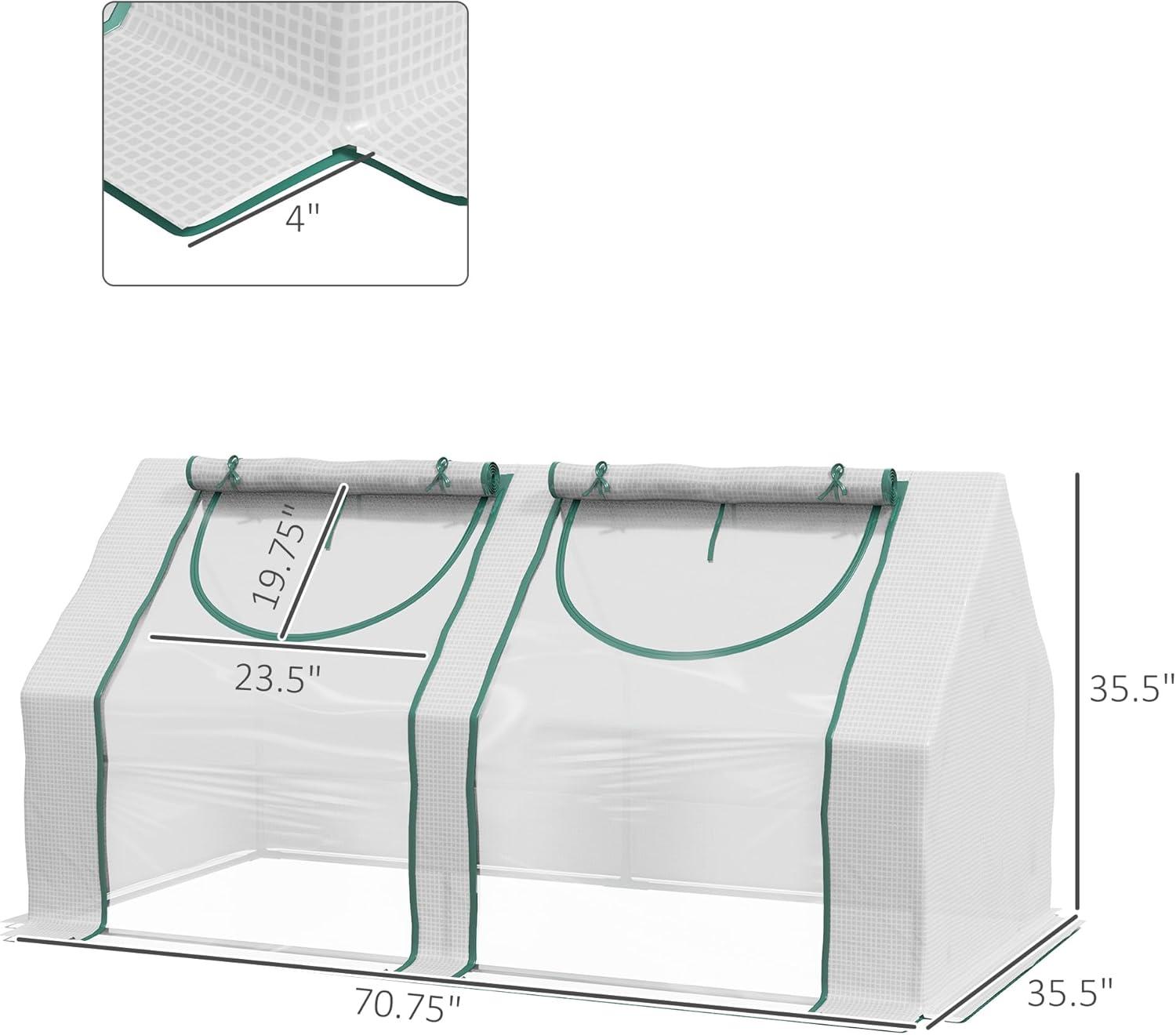 Green 6' x 3' Portable Greenhouse with Roll-Up Doors and Steel Frame