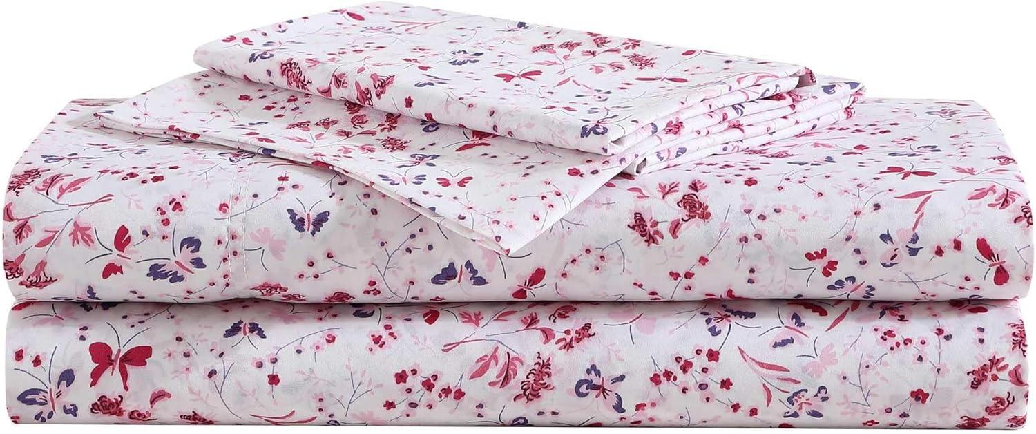 Mystic Garden Pink Twin XL Microfiber Sheet Set