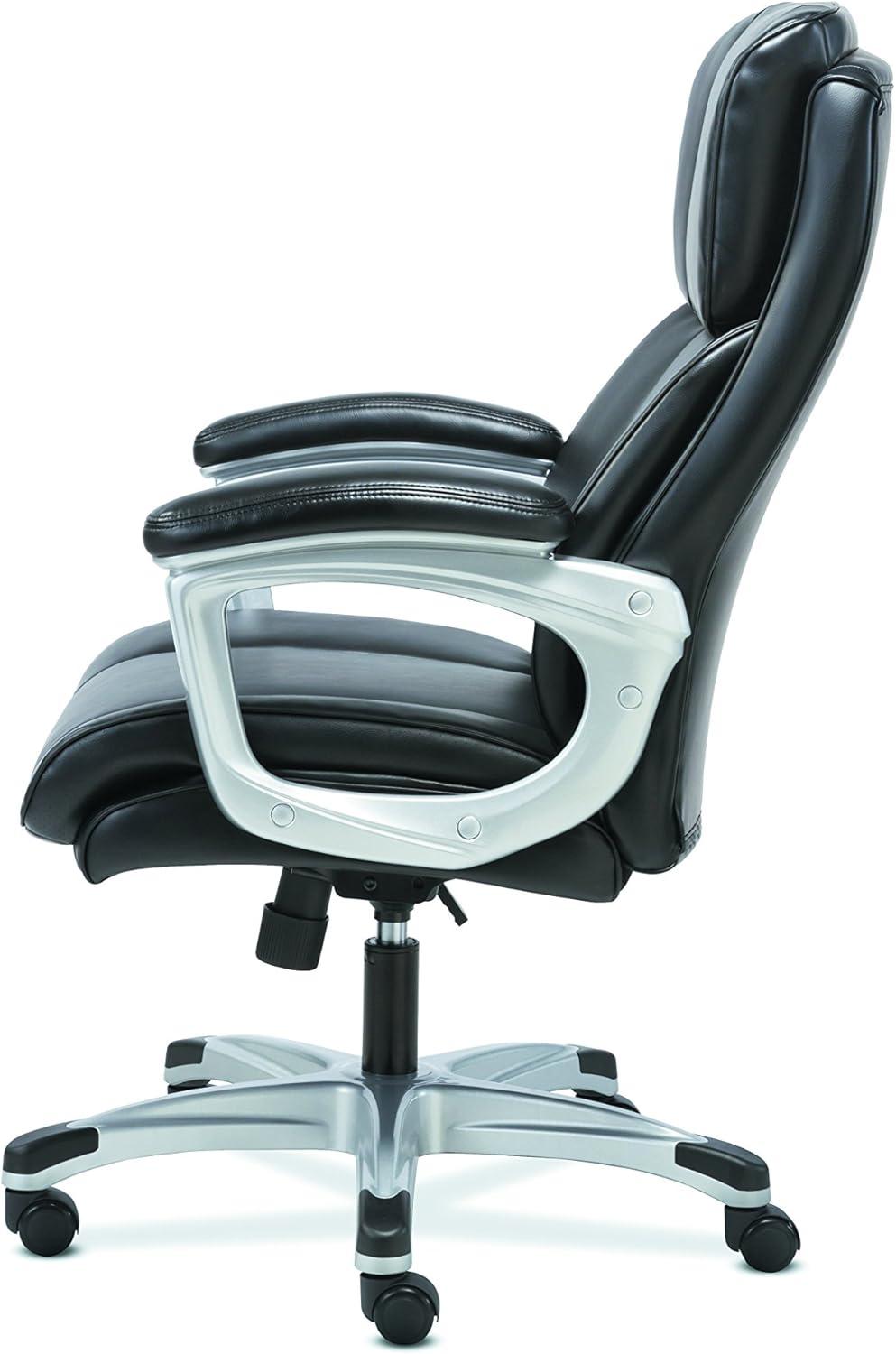 Luxurious High-Back Executive Black Leather Swivel Chair