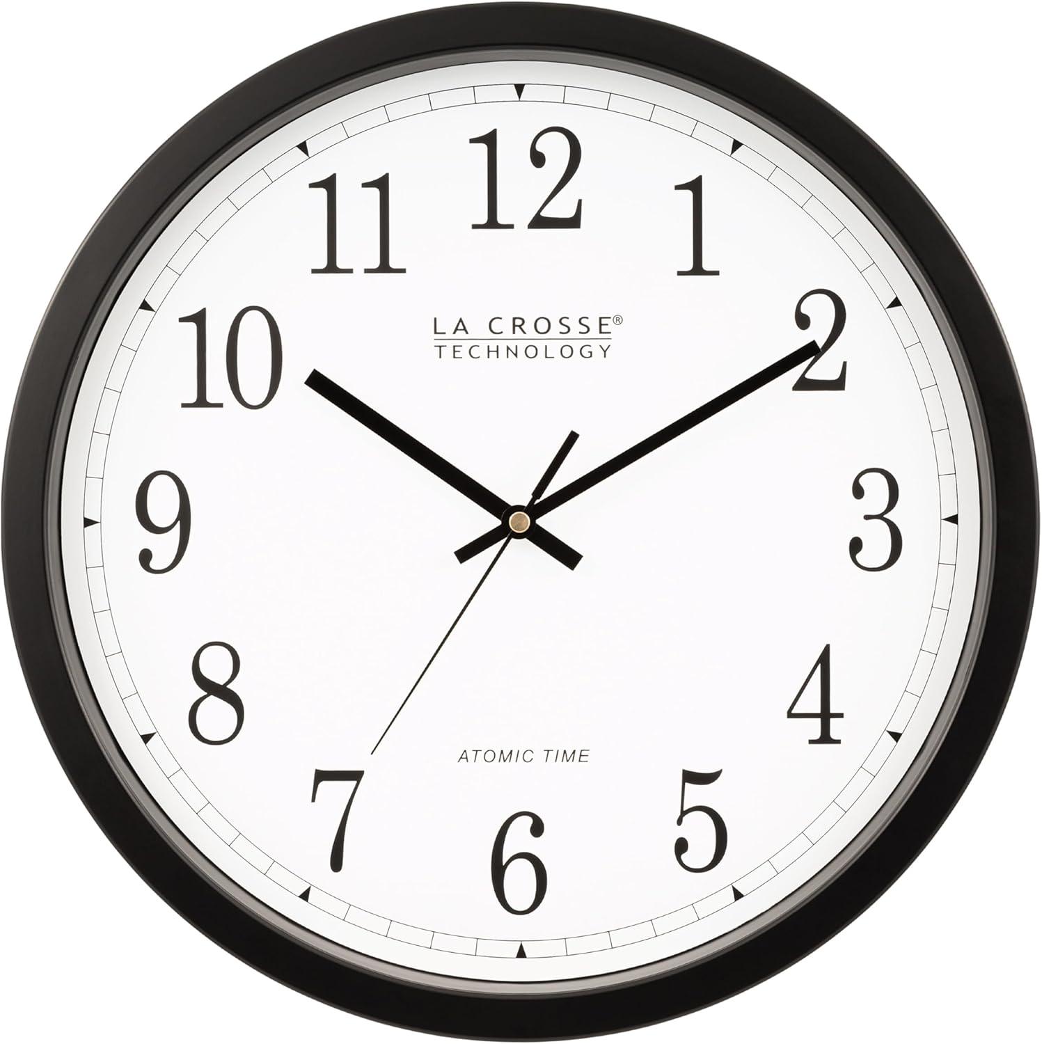 14-Inch Black and White Plastic Atomic Wall Clock