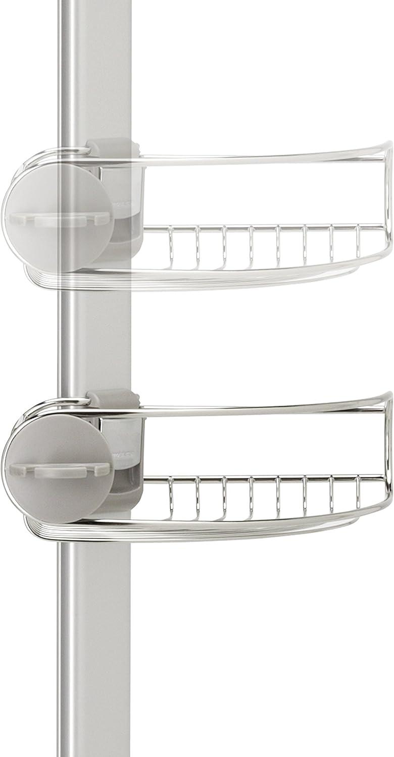 Simplehuman 8' Tension Shower Caddy, Stainless Steel and Anodized Aluminum