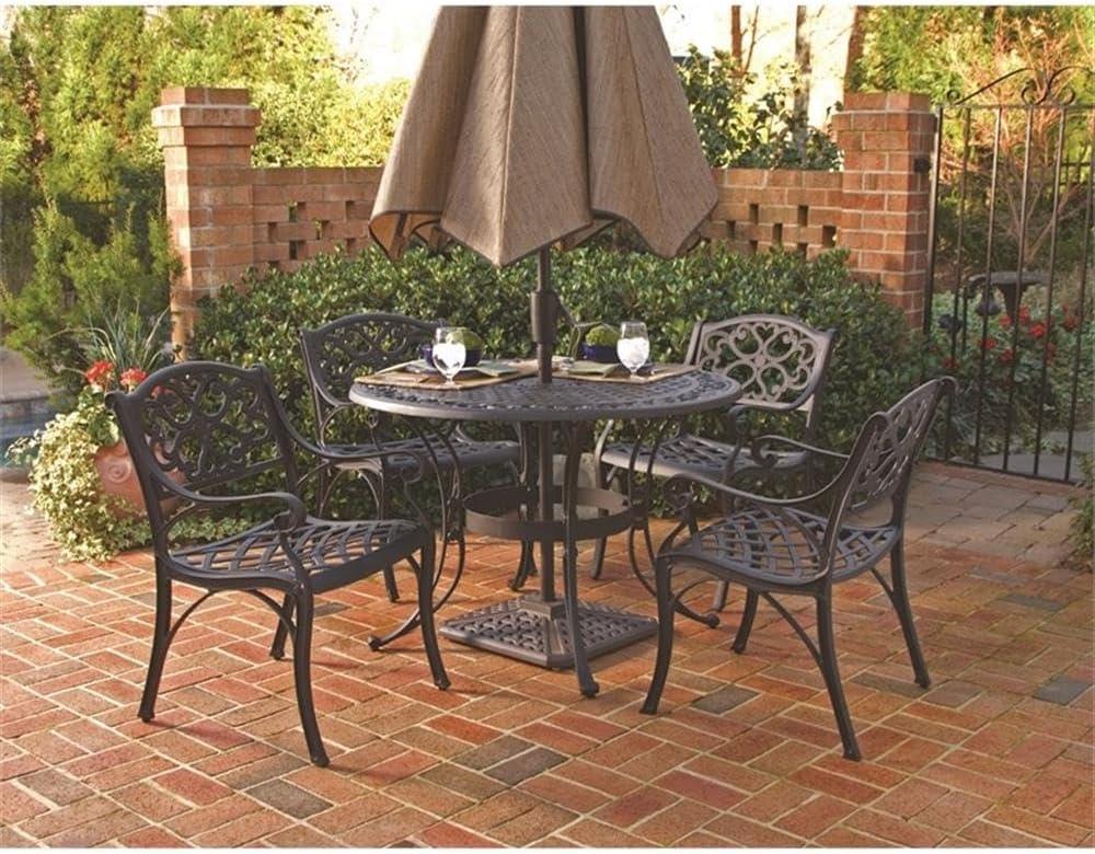 Homestyles Sanibel Aluminum Outdoor Dining Table in Black