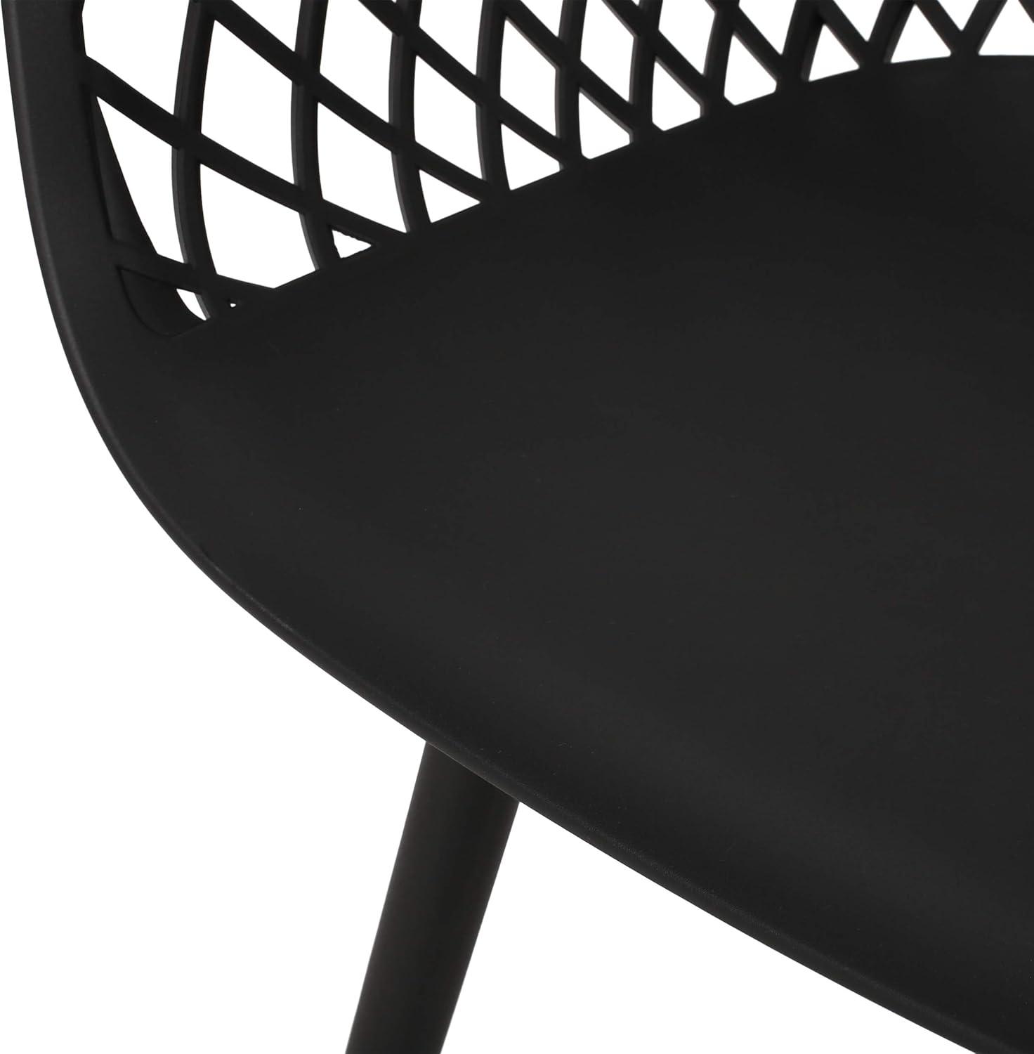 Christopher Knight Home Poppy Modern Resin Dining Chairs, Black