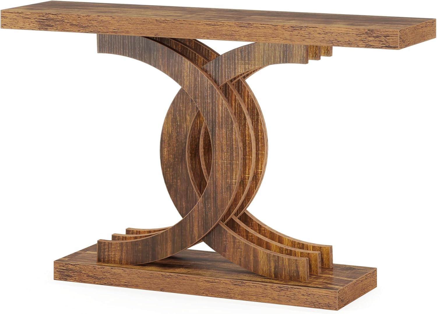 Tribesigns 39-inch Wooden Console Tables with Geometric Base