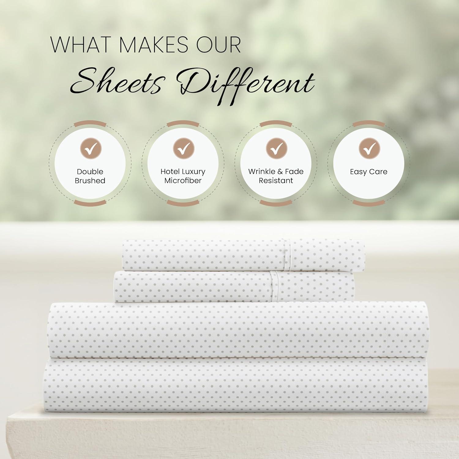 Simply Soft Striped Patterned 4 Piece Bed Sheet Set