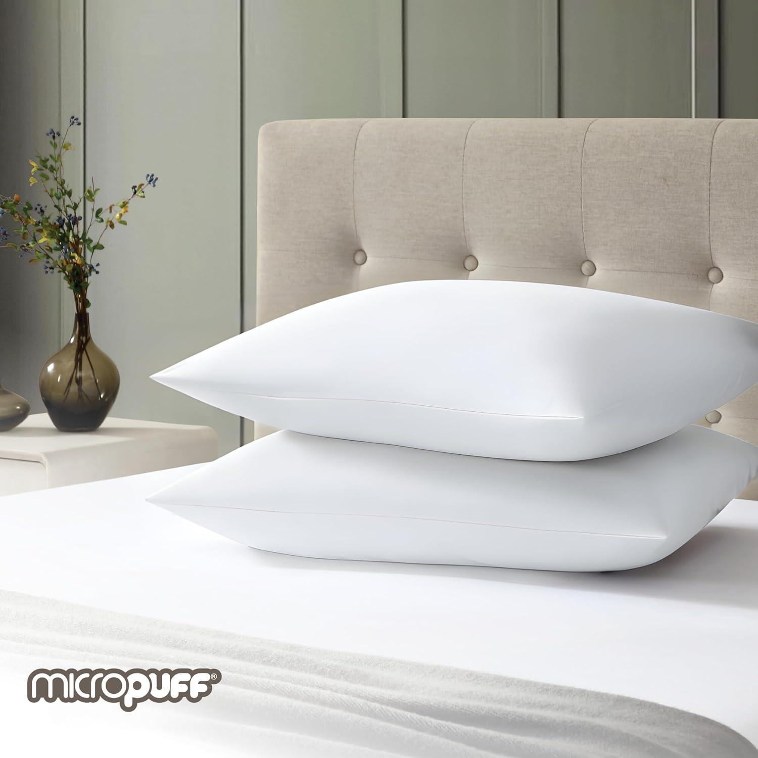 Micropuff 100% Microfiber Pillow Case – White (2 pack)