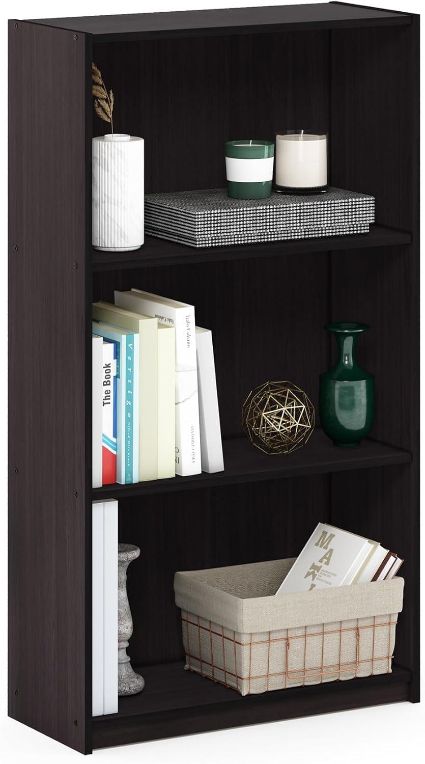 Furinno Basic 3 Cube Storage Bookcase Shelves for Any Space Needing Organization,Dark Walnut