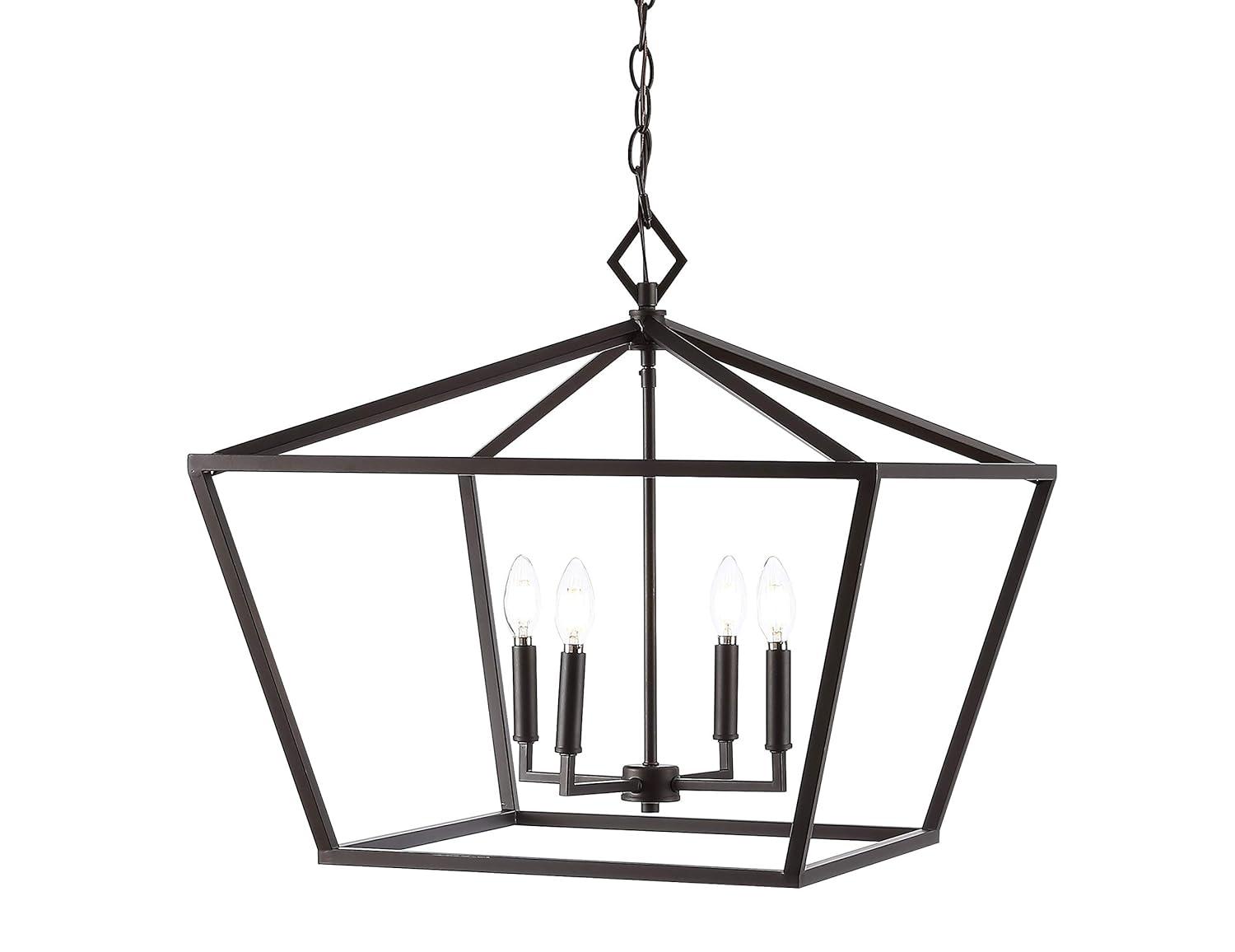 Gatsby 23" 4-Light Adjustable Iron Rustic Glam LED Pendant, Oil Rubbed Bronze
